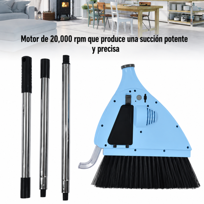 Escoba con aspiradora para recolección