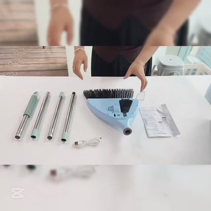 Escoba con aspiradora para recolección